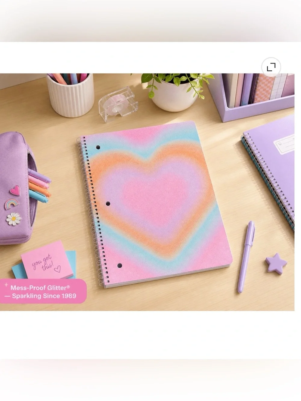 Ecokind Spiral Notebook 2 Set Pastel Heart & Horse Design